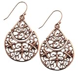 Swing & Sway Copper Hue Filigree Hinged Earrings