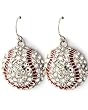 Silvertone Crystal Baseball Ball Dangle Earrings Fashion Jewelry