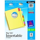 Avery Big Tab Insertable Dividers, 8-Tab Set (11111)