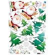 Christmas Holiday Time Reusable Wall Decoration Stickers - Sledding Santa Claus