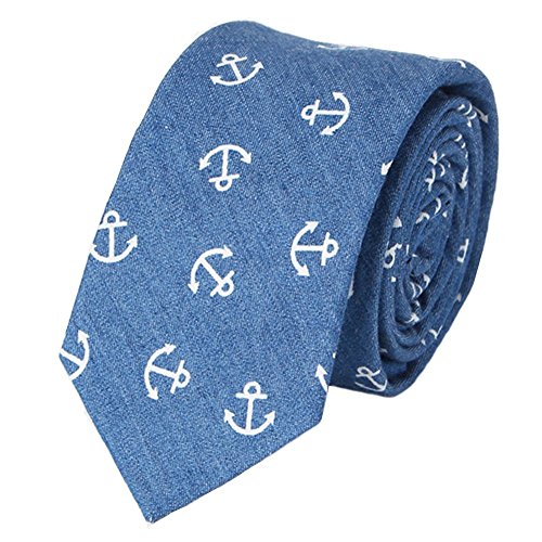 Mantieqingway Men's Cotton Printed Slim Sharp Necktie