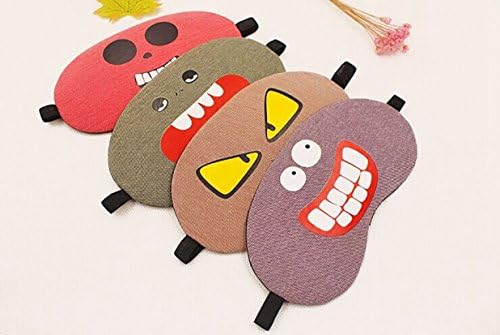 Pishmount Sleep Mask Eye Shade Sleeping Blinder Cute Devil Face,Pack of 4