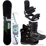 2B1 Advance Black Cap Mens Snowboard Package w/ Boots & Bindings