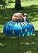 Desert Steel Blueberry Coneflower Standing Bird Feeder - (Blue - 14”W x 36”H) - Outside Garden Art Metal Birdfeeder with Stand