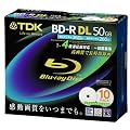 TDK 録画用ブルーレイディスク BD-R DL 50GB 1-4倍速対応 ホワイトワイドプリンタブル 10枚入り 5mmケース BRV50PWB10S