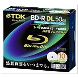 TDK録画用ブルーレイディスク BD-R DL 50GB 1-4倍速対応 ホワイトワイドプリンタブル 10枚入り 5mmケース BRV50PWB10S