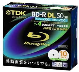 TDK Ͽ���ѥ֥롼�쥤�ǥ����� BD-R DL 50GB 1-4��®�б� �ۥ磻�ȥ磻�ɥץ�󥿥֥� 10������ 5mm������ BRV50PWB10S