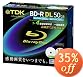 TDK 録画用ブルーレイディスク BD-R DL 50GB 1-4倍速対応 ホワイトワイドプリンタブル 10枚入り 5mmケース BRV50PWB10S