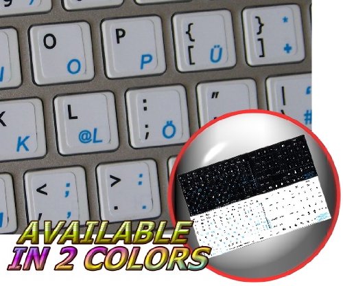 MAC ENGLISH-GERMAN KEYBOARD STICKER WHITE BACKGROUND FOR DESKTOP, LAPTOP AND NOTEBOOK