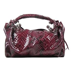 MNL01 Stunning Red Oversize Embossed Reptile Print Handbag