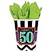 Must-Have Chevron and Stripes 50th Birthday Party Paper Cups Tableware, Pack of 8, Multi , 9 Ounces, Paper