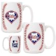 Philadelphia Phillies MLB 2pc Ceramic Gameball Mug Set - Primary Logo by Great American Products