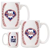Philadelphia Phillies MLB 2pc Ceramic Gameball Mug Set - Primary Logo