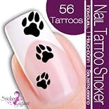 Produkt-Bild: Nail Tattoo Sticker Tatzen / Pfoten - schwarz