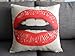 Decorbox Cotton Linen Square Throw Pillow Case Decorative Vintage Cushion Cover Pillowcase Red Hot Lip 18 