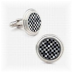 Onyx and MOP Checker Step Cufflinks