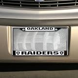 Oakland Raiders Chrome Silver License Plate Frame