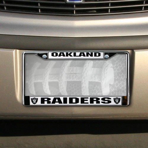Oakland Raiders Chrome Silver License Plate Frame
