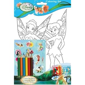 Disney Fairies (TinkerBell) A4 Colouring Poster Stickers Set