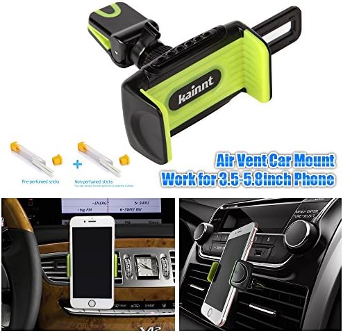 Air Vent Car Mount,Kainnt Car Mount Holder with Perfume Set, 2 -in-1, Air Vent Car Mount Cradle 360 Rotation for iPhone7 6 6plus 6s 6splus 6 5s 4s and all 3.5-5.8inch smartphones