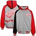 Detroit Red Wings Jacket : Detroit Red Wings Gray Full Zip Raglan Hoody Sweatshirt