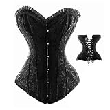Black Floral Tapestry Steel Boned Corset