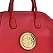 Dasein Faux Buffalo Leather Golden Emblem Weekender Tote, Satchel, Shoulder Bag, Tablet iPad Bag