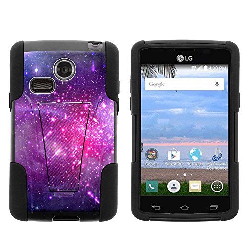 LG Sunrise Case, LG Lucky Case, Durable Hybrid STRIKE Impact Kickstand Case with Art Pattern Designs