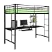 WE Furniture Sunset Metal Twin/Workstation Bunk Bed - Black