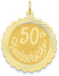 14K Yellow Gold 50th Anniversary Charm Pendant Jewelry