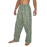 Mens NFL New York Jets Plaid Finest Cotton Sleepwear / Pajama Pants - Green & White (Size: 2XL)