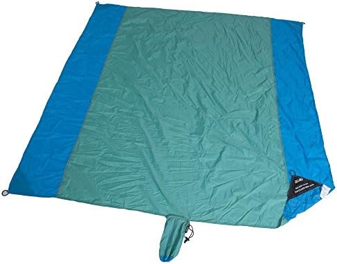 ALLWA 7x7Ft All In Sheet Green Beach Blanket Sand Proof- Waterproof Beach Mat With Compact Bag-Sand Escape Outdoor Picnic Blanket Made From Strong Ripstop Parcchute Nylon