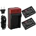 EZOPower 2 x NP-FH50 Battery + Travel Charger Kit + Pouch Case for Sony HX200V, HX100V; DSLR-A390, A290, A380, A330, A230; CyberShot DSC-HX1 Digital Camera