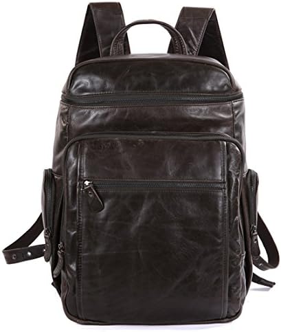 Amango Genuine Leather Style Men's Backpack Travel Bag (Grey)