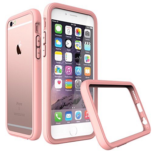 iPhone 6s Case, RhinoShield [CrashGuard] 11 ft Shock Absorption Thin Bumper Case with Lifetime Warranty & FREE Back Transparent Skin. Slim Heavy Duty Protection. Also for iPhone 6 - Shell Pink