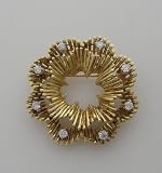 Estate Tiffany 18k Yellow Gold and Diamond Pin