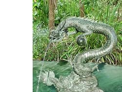asian dragon bronze statue home fountain sculpture LG
