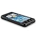 eForCity® TPU Rubber Skin Case Compatible with HTC EVO 3D, Frost Black S Shape