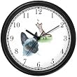 Siamese Cat and Siamese Cat Chasing Butterfly Cat - JP - Wall Clock by WatchBuddy Timepieces (Black Frame)