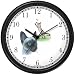 Siamese Cat and Siamese Cat Chasing Butterfly Cat - JP - Wall Clock by WatchBuddy Timepieces (Hunter Green Frame)
