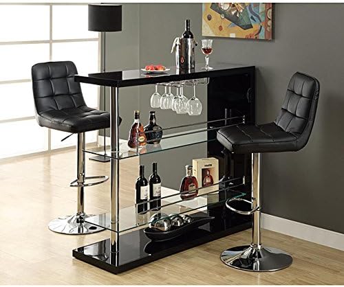 Black and Chrome Metal 48-inch Bar Table
