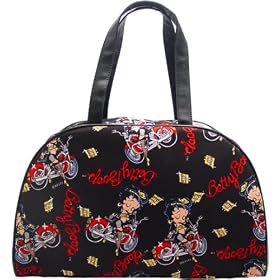 Betty Boop Overnight Bag Large Handbag, Biker Chic Pattern