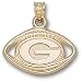 Green Bay Packers NFL Pierced G Football Pendant (Gold Plate)