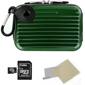 GREEN Metallic Pascal Design Protective Cover Hard Shell Cube Carrying Case For Canon PowerShot IXUS 110 IS ELPH SD960 IS IXY 510 IS ( PC1356 ) / 990 IS ELPH SD970 IS IXY 830 IS ( PC1357 ) / 120 IS ELPH SD940 IS IXY 220 IS ( PC1430 ) / 200 IS ELPH SD980 IS IXY 930 IS ( PC1437 ) / 220 HS ELPH 300 HS 
