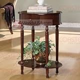 Accent Table Plant Stand Brown Finish