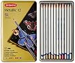 Derwent Metallic Watersoluble Pencils, 3.4mm Core, Metal Tin, 12 Count (0700456)