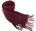 Handmade Acrylic Scarf - Chunky Knitting Collection - Gift Idea for Men in Burgundy Wine (100% Knitted By Hand, Classic Fringes)
