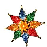 Kurt S. Adler 10-Light  8-Point Star Christmas Tree Topper with Gold Framed Waterlily