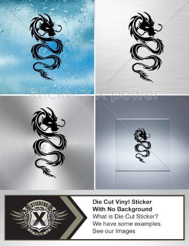 Sticker Vinyl Decals Dragon Wall Art Decor Helmet Macbook Size: 5 X 2.5 Inches Black