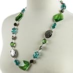 Long Green Beaded Necklace